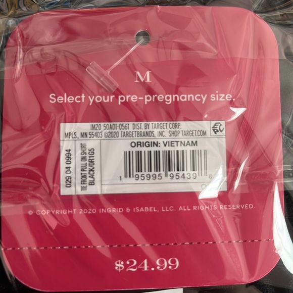 NWT Tie-Front Pull-On Elastic Waist Black Linen Maternity Shorts - Picture 6 of 6